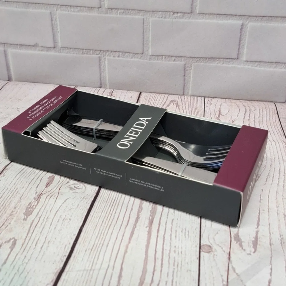 New‎ Oneida Lydell Stainless Silverware 8pc Dinner Forks 7.5